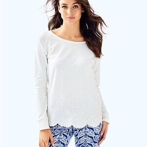 Lilly Pulitzer Sandy Embroidery Popover - Resort White Under the Sea - XL